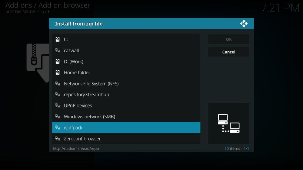 Como instalar o complemento Wolfpack Kodi, fontes de trabalho para 2022
