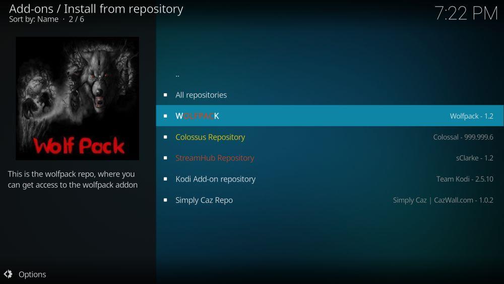 Como instalar o complemento Wolfpack Kodi, fontes de trabalho para 2022