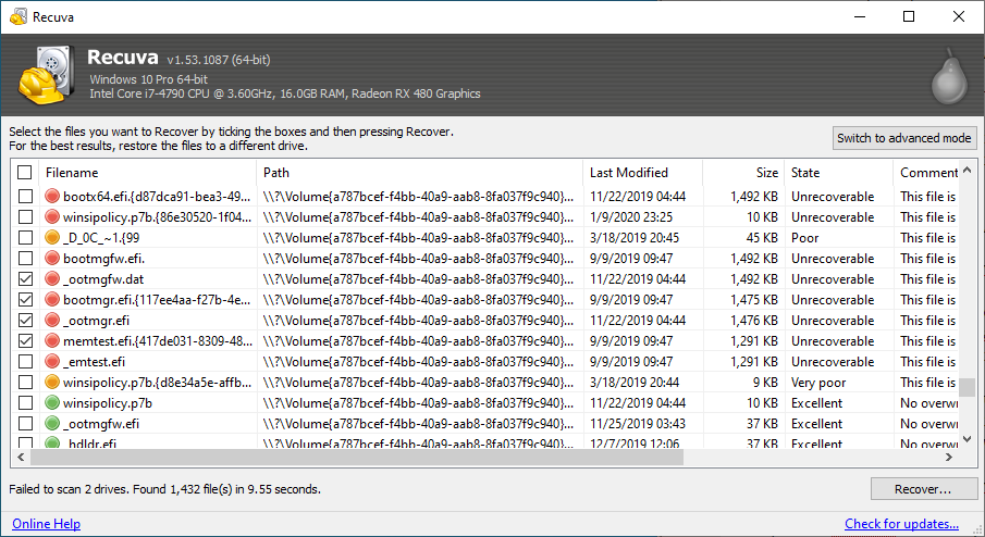 Recuva（ダウンロード）：Recuvaは失われたファイルを安全に回復できますか？