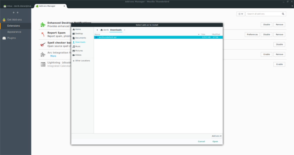 So installieren Sie das Arc-Theme für Thunderbird unter Linux