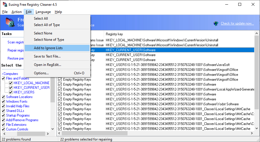 無料のレジストリクリーナーの使用：ダウンロード+使用方法