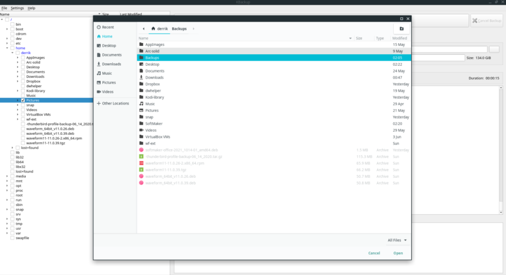 KBackup으로 Linux 백업을 만드는 방법
