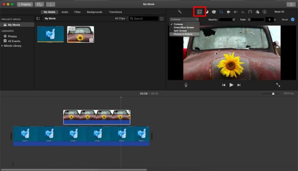 วิธีสร้างวิดีโอรูปภาพซ้อนภาพใน iMovie บน macOS