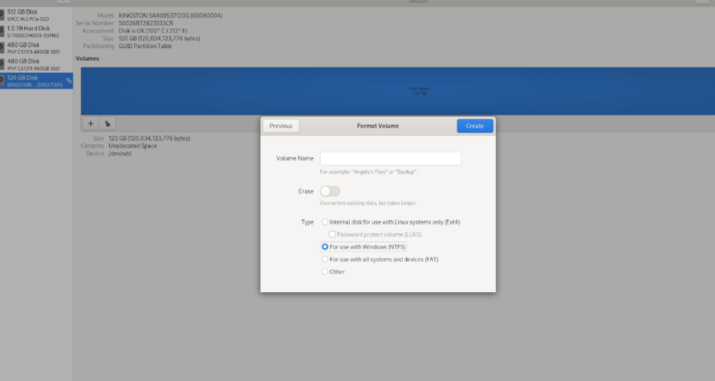 Linux: Gnome 디스크를 사용하여 새 파티션을 만드는 방법