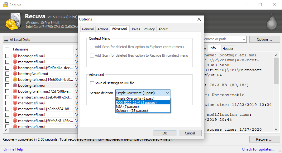 Recuva（ダウンロード）：Recuvaは失われたファイルを安全に回復できますか？