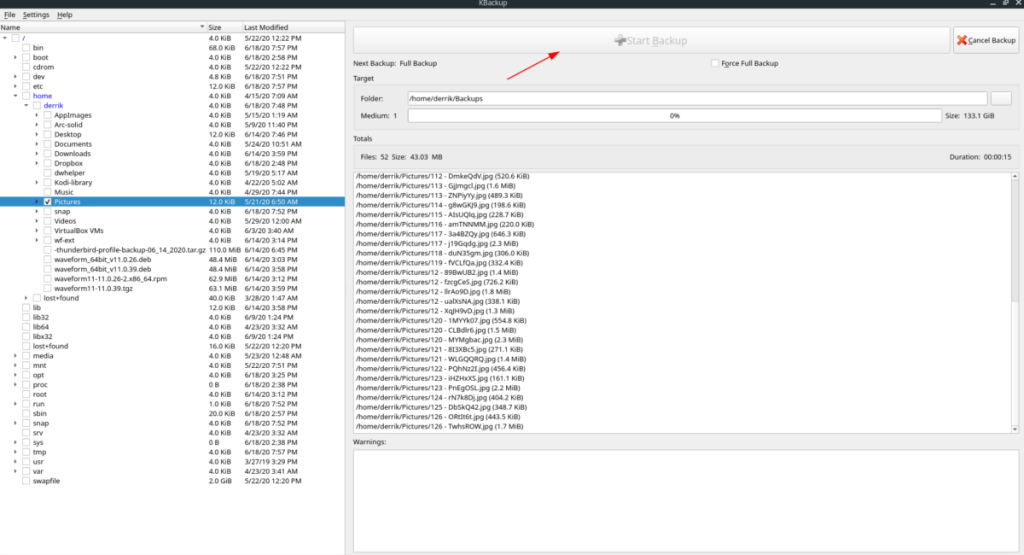 KBackup으로 Linux 백업을 만드는 방법