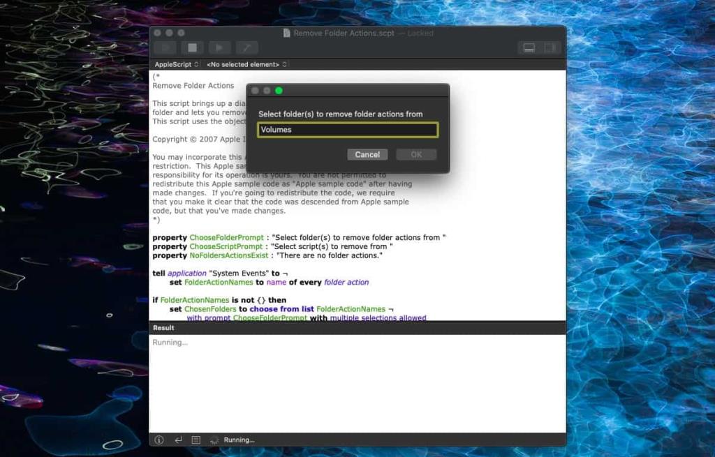 Cara menghapus tindakan folder di macOS