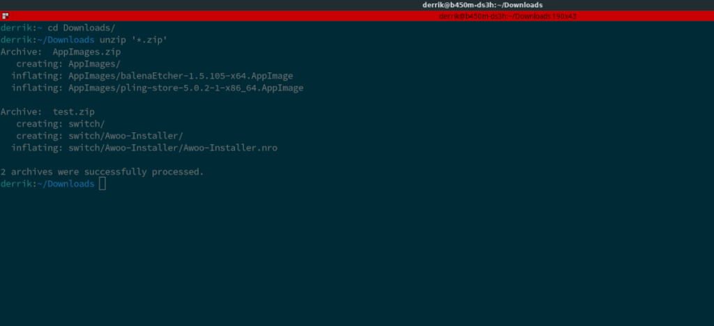 Cara menggunakan arahan unzip dalam Linux