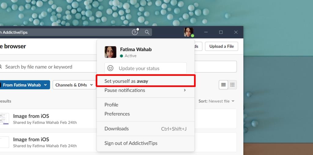 Slack 상태를 설정하는 방법