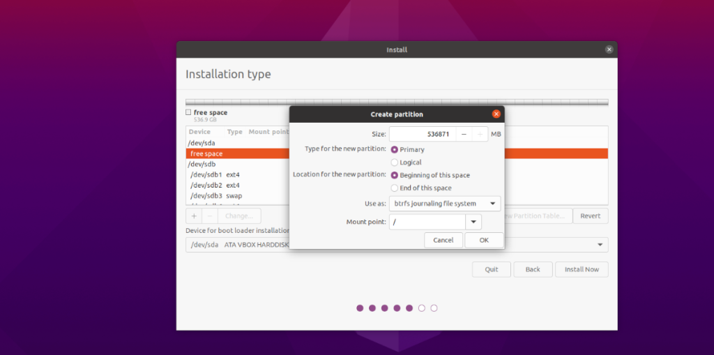 Cum se instalează Ubuntu cu BtrFS