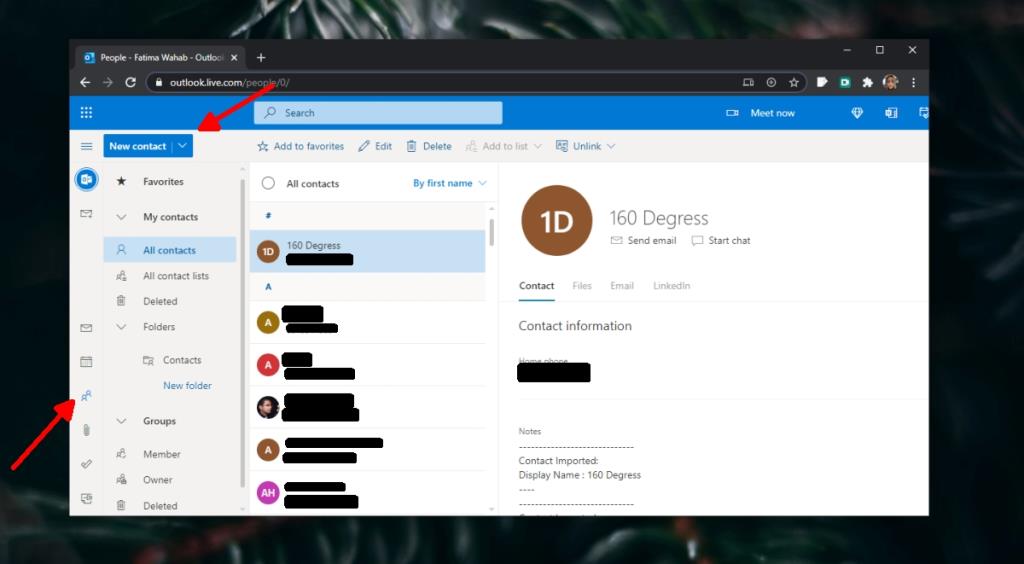Cara menambahkan kontak ke Outlook