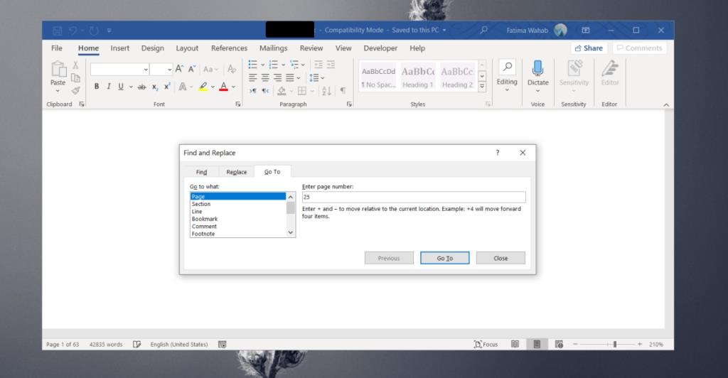 Cara membuka halaman di Word di Microsoft 365