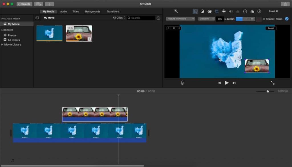 วิธีสร้างวิดีโอรูปภาพซ้อนภาพใน iMovie บน macOS