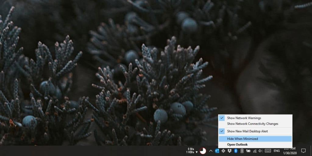 Cara meminimalkan Outlook untuk Office 365 ke baki sistem di Windows 10