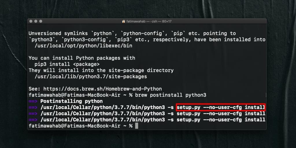 Comment corriger lerreur setup.py -no-user-cfg install pour pip sur macOS