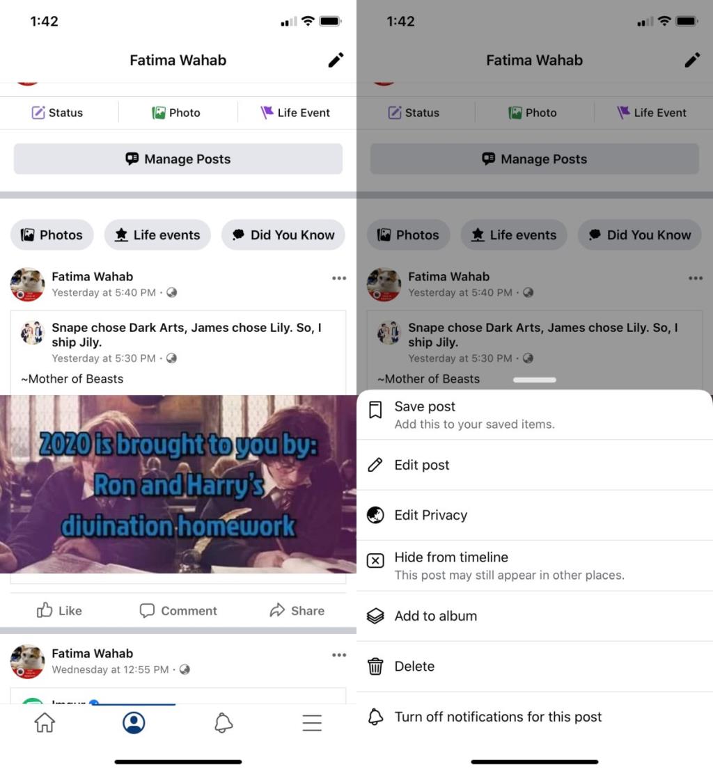 Cara menghapus postingan di Facebook Cara menghapus postingan di Facebook
