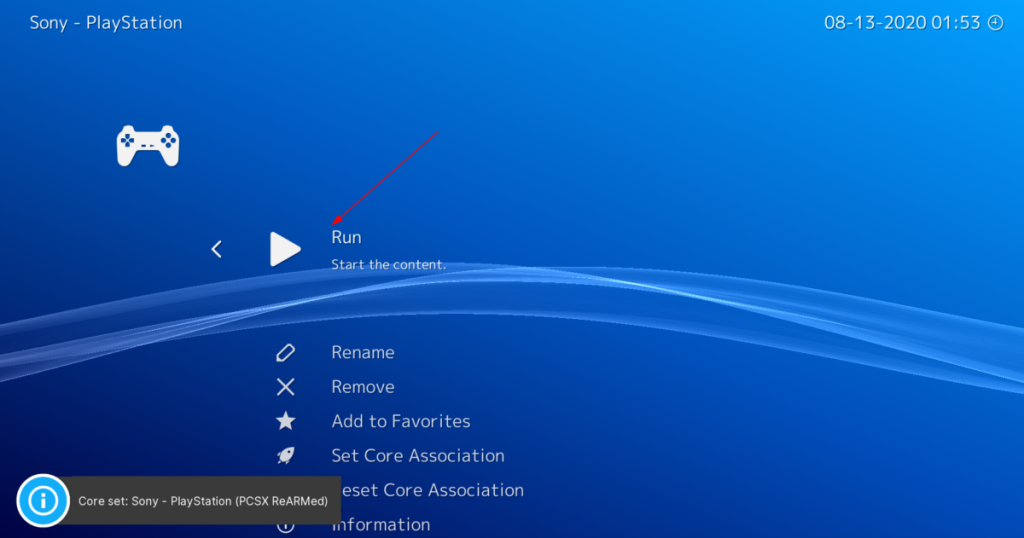 Cara bermain permainan PlayStation 1 dalam Retroarch di Linux