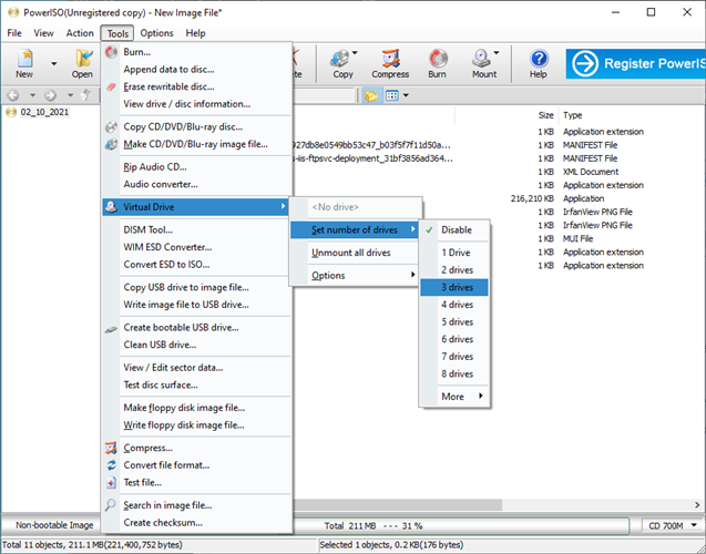 PowerISO：ダウンロード、その概要と使用方法