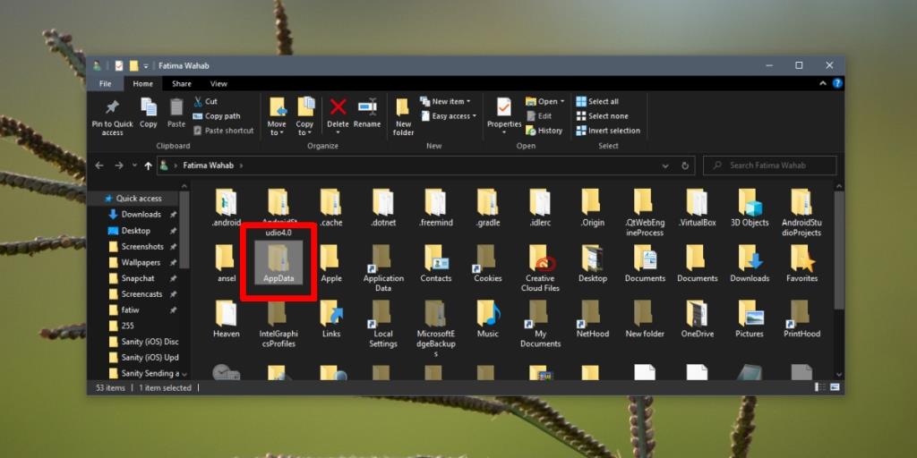 Windows10でAppDataフォルダーを見つけて開く方法