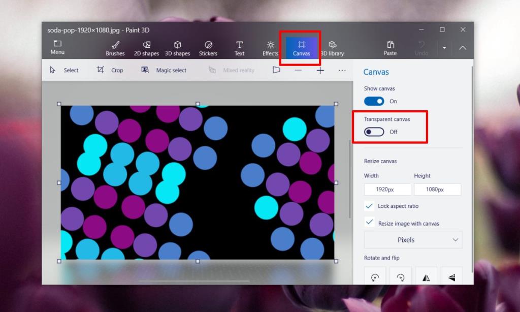 วิธีทำให้พื้นหลังโปร่งใสในโปรแกรมระบายสี (Windows 10)