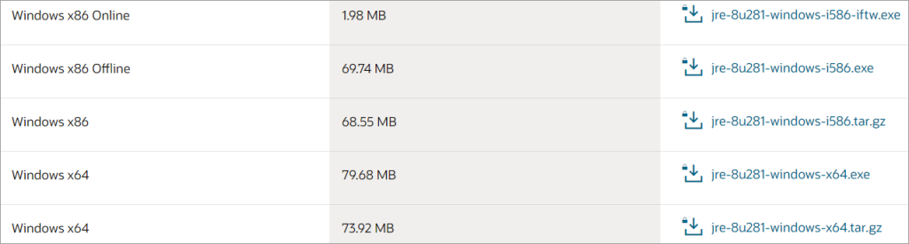 Java JRE（32ビットおよび64ビット）の最新バージョンをダウンロードする方法
