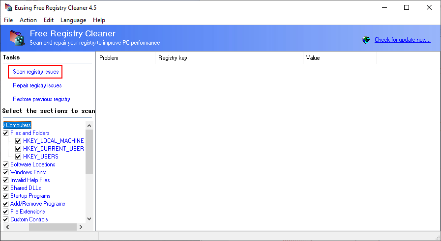 無料のレジストリクリーナーの使用：ダウンロード+使用方法