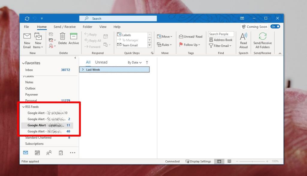 Cara menambahkan umpan RSS ke Outlook 365