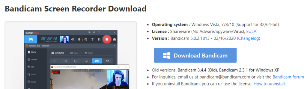 Bandicam Screen Recorder: Download, Installation, Verwendung Bandicam Screen Recorder: Download, Installation, Verwendung