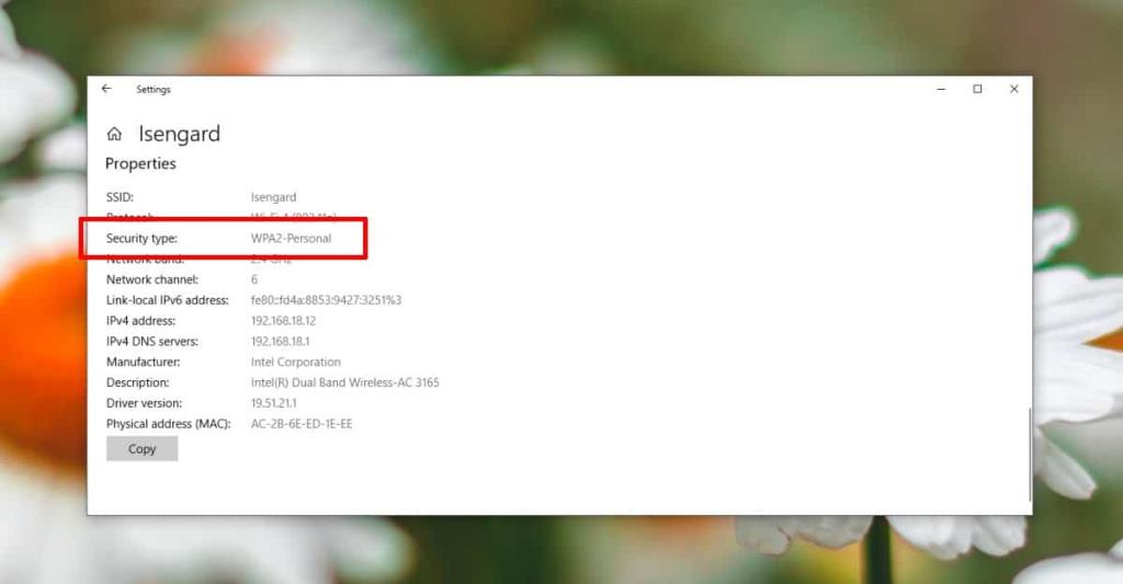 Windows 10에서 WiFi 네트워크 보안 유형을 확인하는 방법