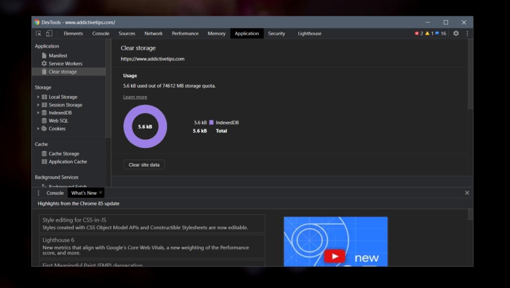 Windows 10의 Chrome에서 사이트 데이터를 지우는 방법