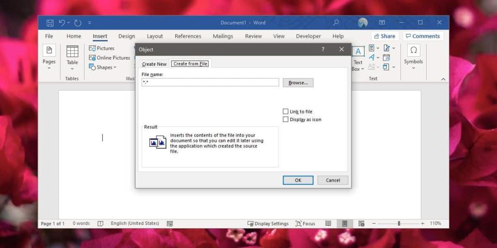Cara melampirkan file ke dokumen di Word Office 365