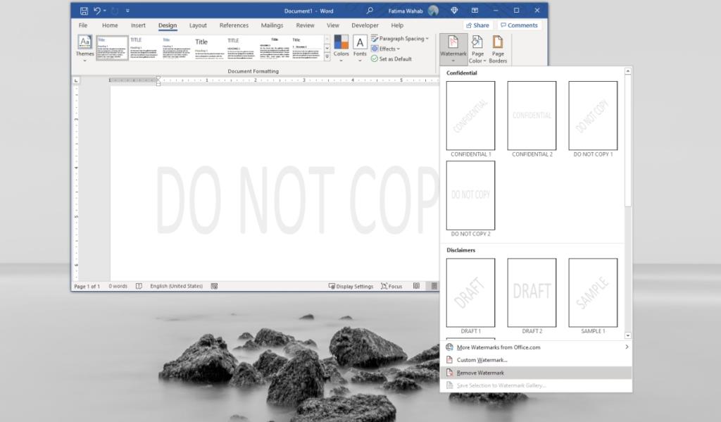 Cara menghilangkan watermark di Microsoft Word