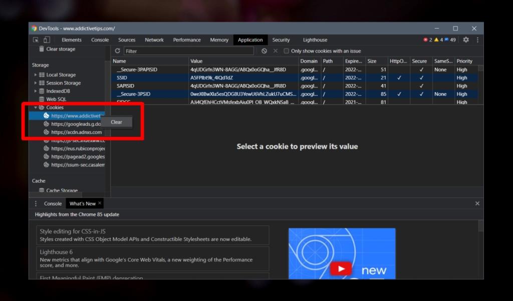 Windows 10의 Chrome에서 사이트 데이터를 지우는 방법