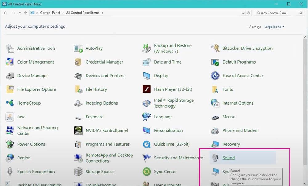 Windows 101903でコントロールパネルのサウンド設定にアクセスする方法