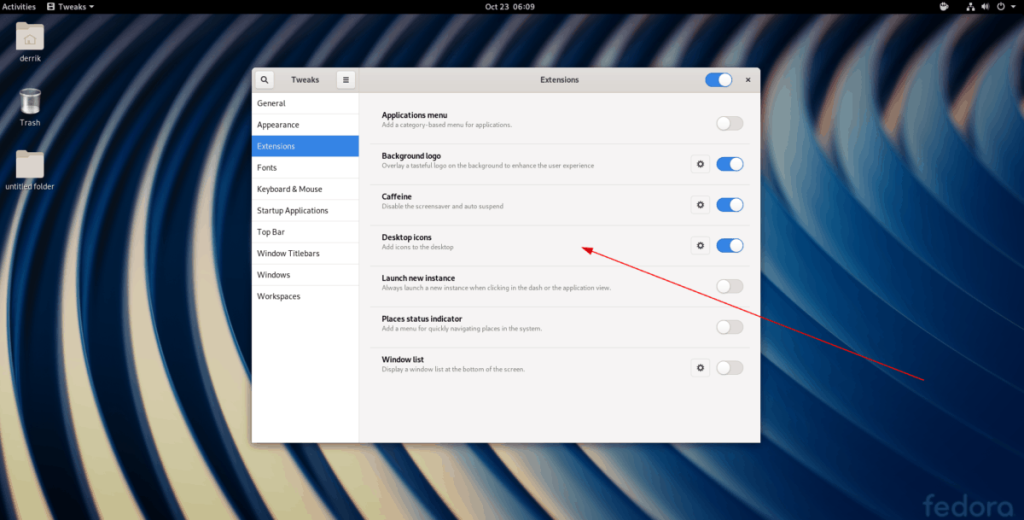 Come riattivare le icone del desktop in Gnome Shell Come riattivare le icone del desktop in Gnome Shell