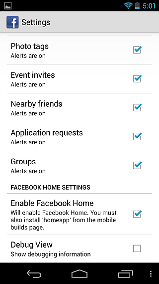流出したFacebook Home APKをAndroidデバイスにインストールする 流出したFacebook Home APKをAndroidデバイスにインストールする