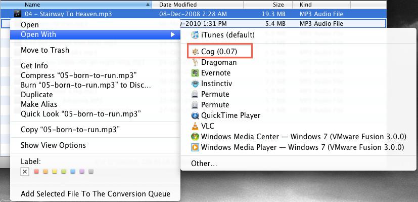 Cog: Mac用のシンプルで高速な音楽プレーヤー