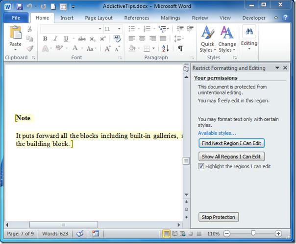 編集を制限してWord 2010文書を保護する 編集を制限してWord 2010文書を保護する