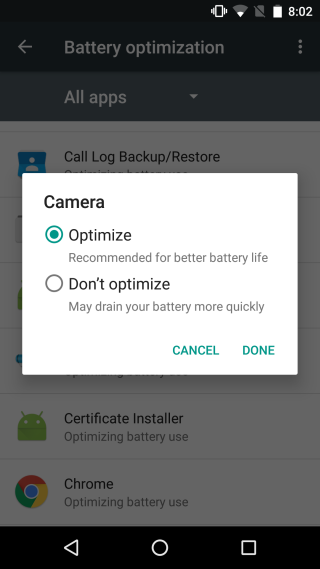 Android 6.0のDoze機能からアプリを除外する方法