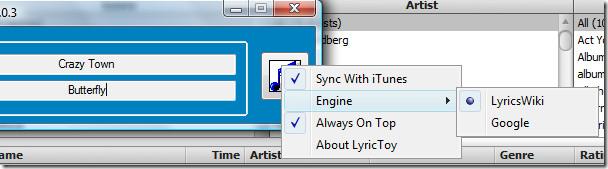 LyricToy – รับเนื้อเพลง iTunes