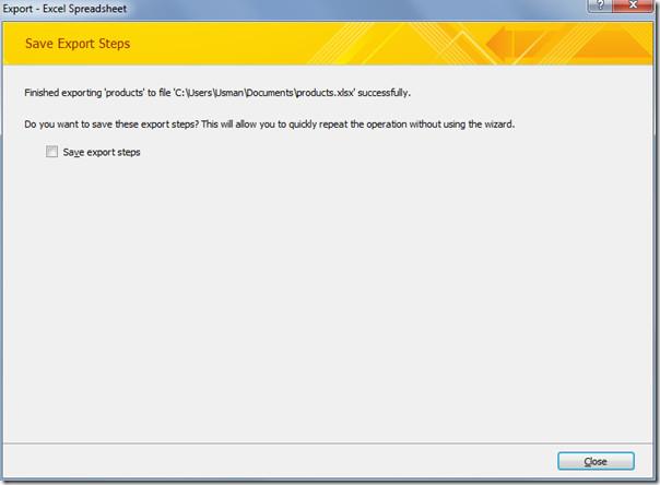 Access 2010: データベーステーブルを Excel 2010 にエクスポートする