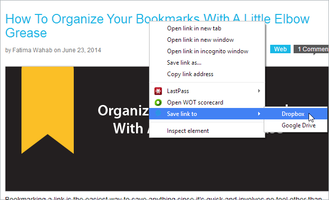 Balloon: 記事、画像、PDF を Dropbox または Google Drive に保存 [Chrome]