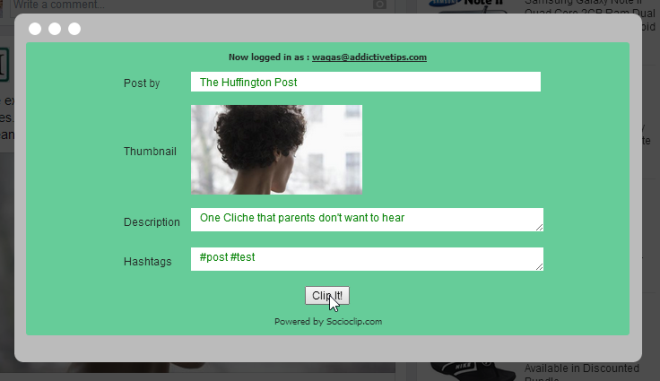 Socioclip は Facebook と Quora の投稿をブックマークできるツールです [Chrome]