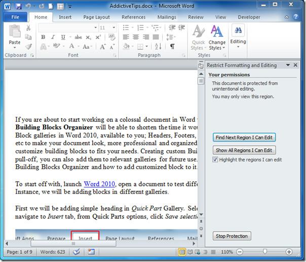 編集を制限してWord 2010文書を保護する 編集を制限してWord 2010文書を保護する