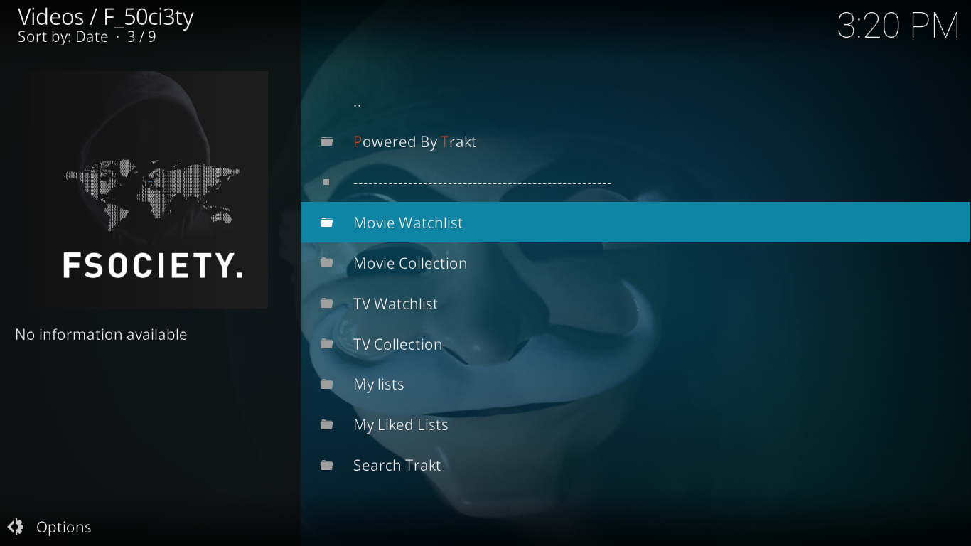 KodiのF_50ci3ty（Fsociety）アドオン - インストールと機能