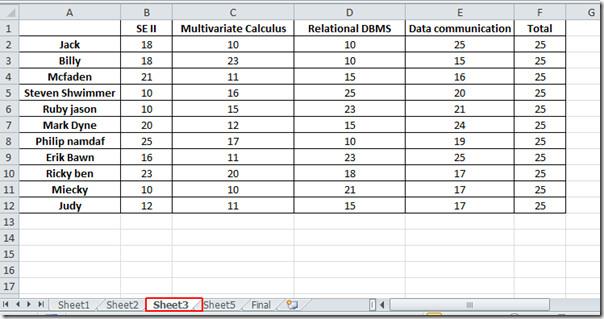 Excel 2010 のデータ統合機能を使用してスプレッドシートを結合する