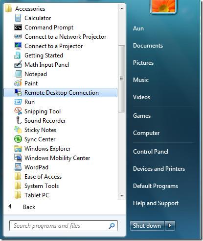 Korzystanie z połączenia pulpitu zdalnego w systemie Windows 7 Korzystanie z połączenia pulpitu zdalnego w systemie Windows 7