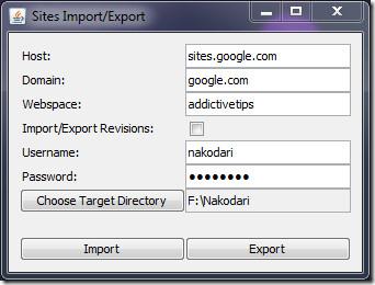 Google サイトのバックアップ: インポート/エクスポート