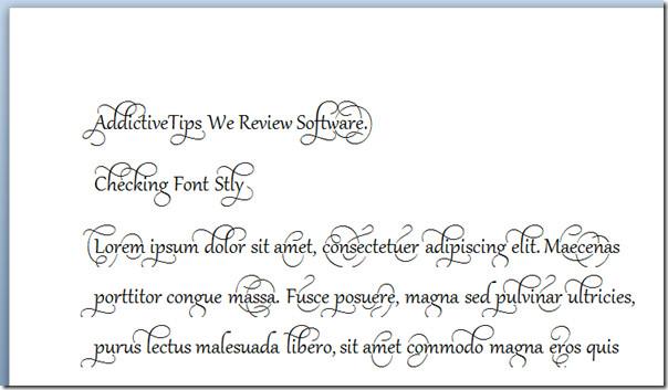 Word 2010でフォントスタイルセットと合字を適用する Word 2010でフォントスタイルセットと合字を適用する
