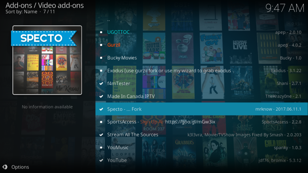 Dodatek Specto Kodi – jak zainstalować i używać Specto
